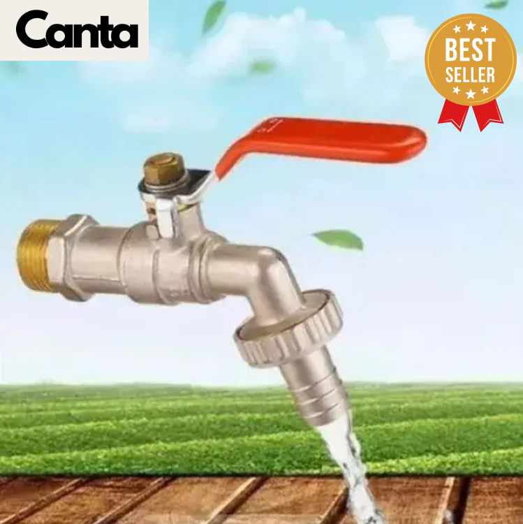 Picture of 1/2" GARDEN BIB TAP WATER LEVER TYPE VALVE RED HANDLE+KITCHEN