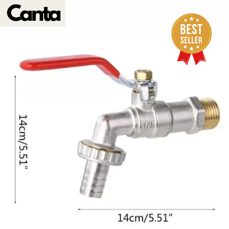 Picture of 1/2" GARDEN BIB TAP WATER LEVER TYPE VALVE RED HANDLE+KITCHEN