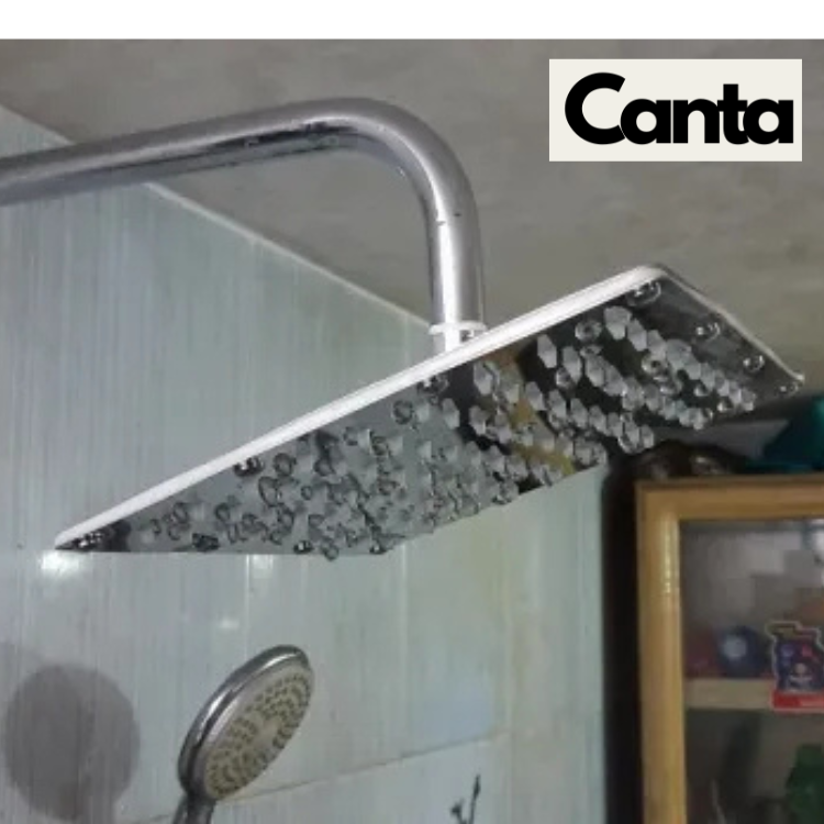 Picture of 12 Inch Round Rainfall Shower Head Shower Arm Water Saving pipe