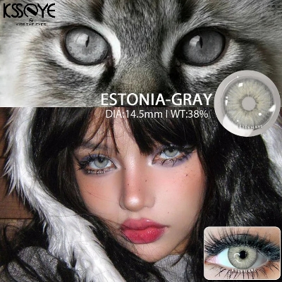 Picture of New Ksseye Estonia Gray Color Contact Lens With Regular Kit Box For Men and Women. 1 Pair Ksseye Color Contact Lens For Eye Makeup and Cosmetics.Estonia Series. #estonia