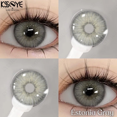 Picture of New Ksseye Estonia Gray Color Contact Lens With Regular Kit Box For Men and Women. 1 Pair Ksseye Color Contact Lens For Eye Makeup and Cosmetics.Estonia Series. #estonia