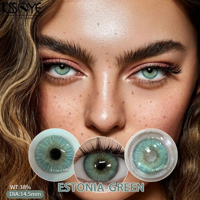 Picture of New Ksseye  Estonia Green Color Contact Lens With Regular Kit Box For Men and Women. 1 Pair Ksseye Color Contact Lens For Eye Makeup and Cosmetics.Ksseye Estonia Series. #estonia