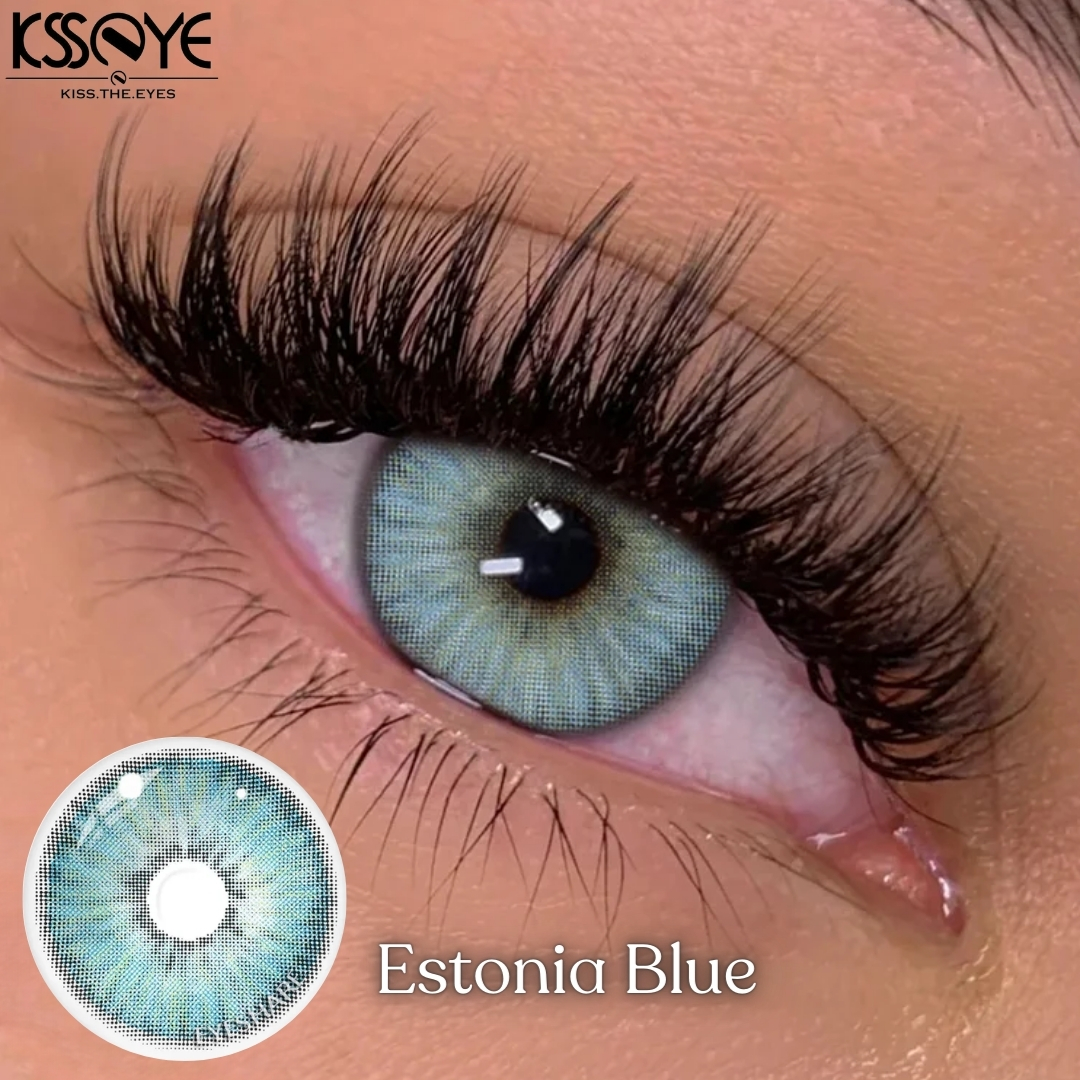 Picture of New Ksseye Estonia Blue Color Contact Lens With Regular Kit Box For Men and Women. 1 Pair Ksseye Color Contact Lens For Eye Makeup and Cosmetics.Ksseye Estonia Series. #estonia