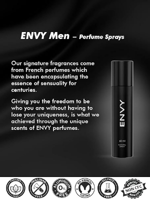 Picture of ENVY Natural Spray Perfume For Men - 60ML | Long Lasting Eau Da Parfum for Men