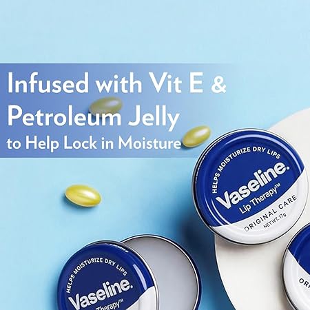 Picture of Vaseline Lip Tins Original Care, 17G|Infused With Vitamin E To Hydrate & Moisturize Dry Lips, Transparent