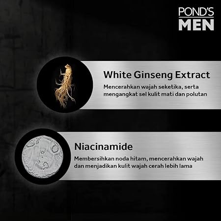 Picture of Pond's Men Bright Boost Brightening + Dark Spots Cleanser Facial Scrub Wash 100g