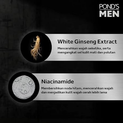 Picture of Pond's Men Bright Boost Brightening + Dark Spots Cleanser Facial Scrub Wash 100g