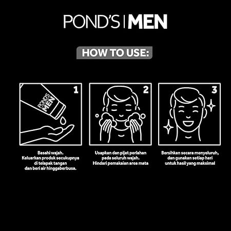 Picture of Pond's Men Bright Boost Brightening + Dark Spots Cleanser Facial Scrub Wash 100g