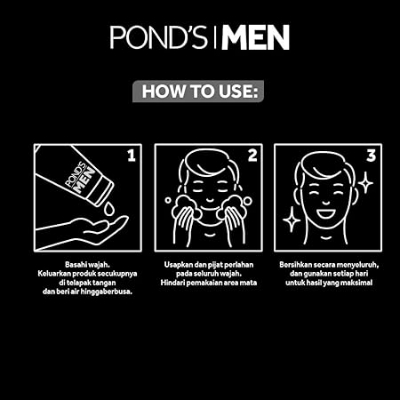 Picture of Pond's Men Bright Boost Brightening + Dark Spots Cleanser Facial Scrub Wash 100g