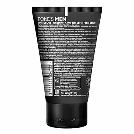 Picture of Pond's Men Bright Boost Brightening + Dark Spots Cleanser Facial Scrub Wash 100g