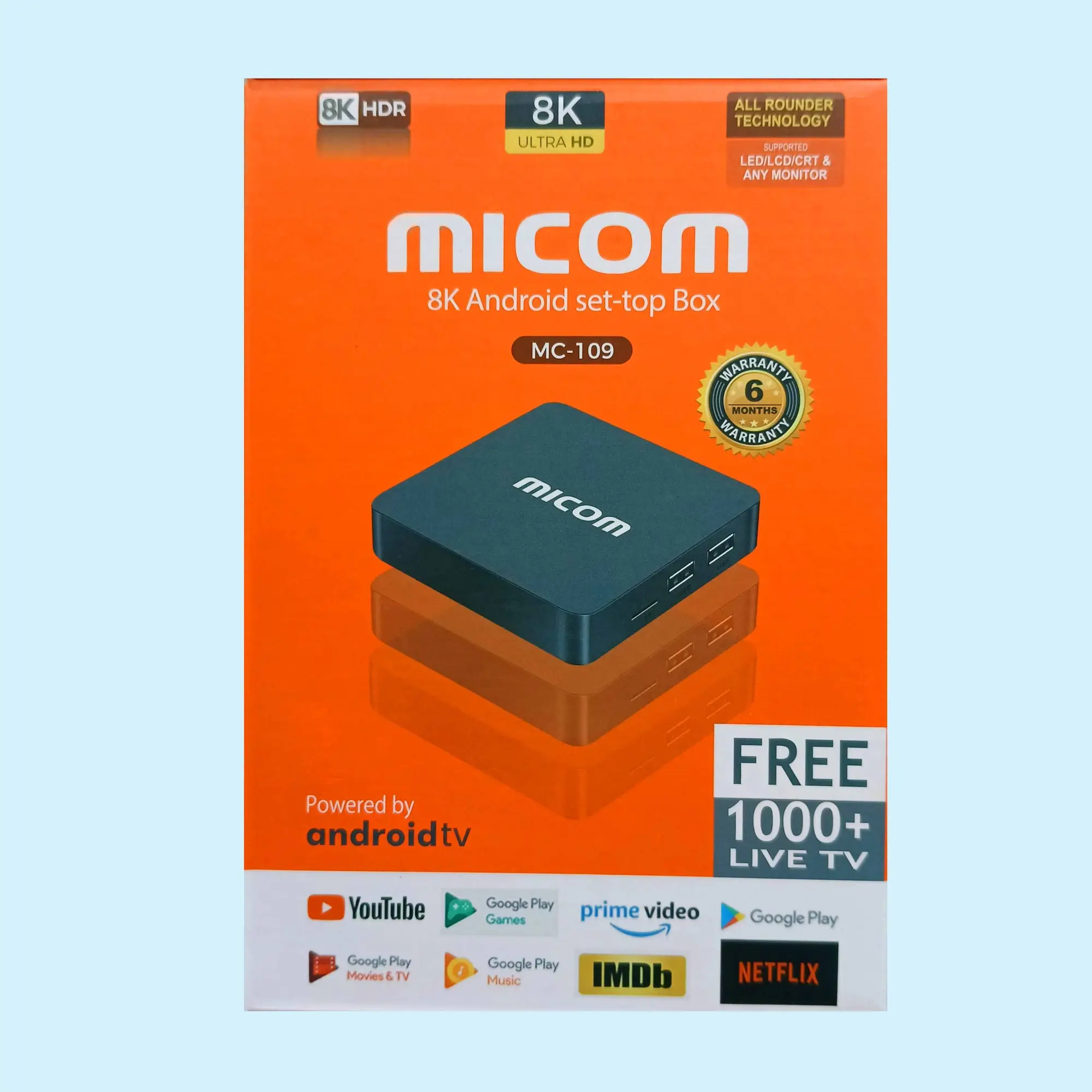 Picture of Latest Version Micom 4K Android Set-Top Box 2GB RAM/ 16GB ROM. MC-107