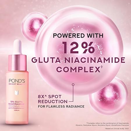 Picture of POND'S Bright Beauty Corrects Dark Spot & Pigmentation Serum for Flawless Radiance, 12% Gluta-Niacinamide Complex Face Serum - 28ml