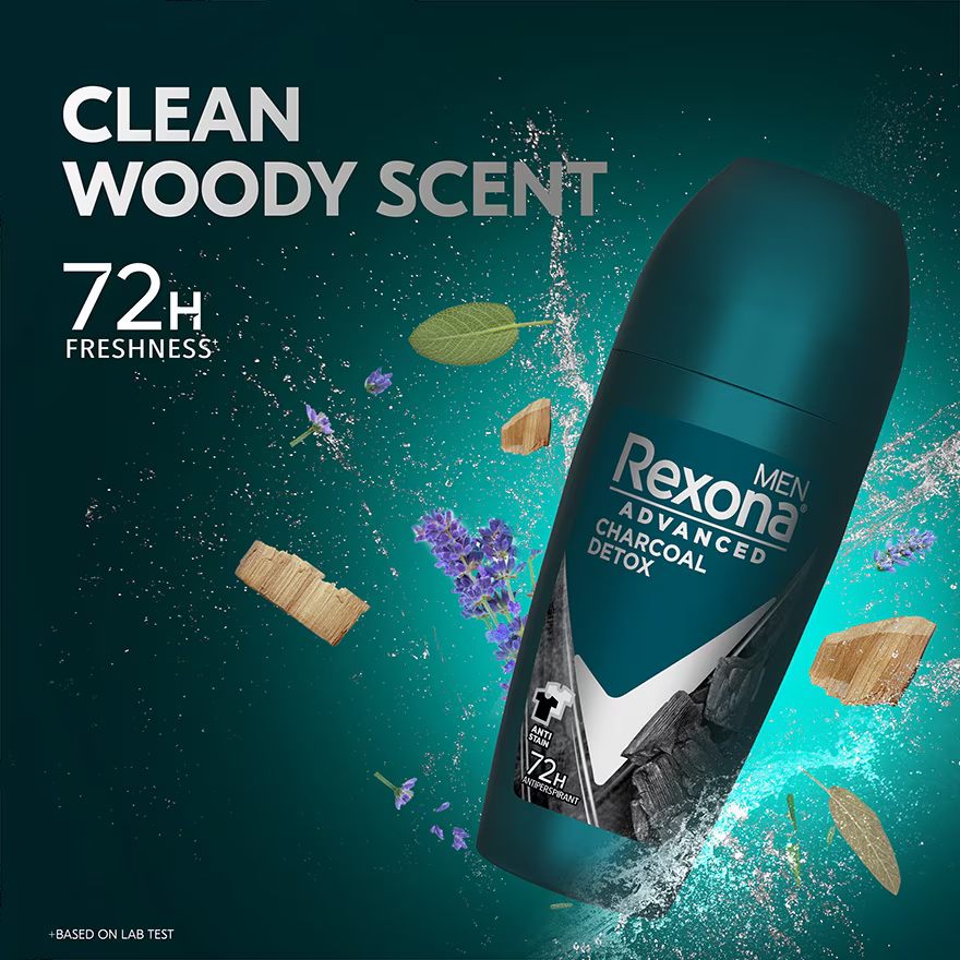 Picture of Rexona - Advanced Charcoal Detox Deodorants Dry Roll On For Men - 45ml