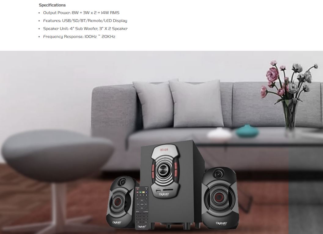 Picture of X Sound Speaker 2.1; X-Y272BT Bluetooth with Remote Control