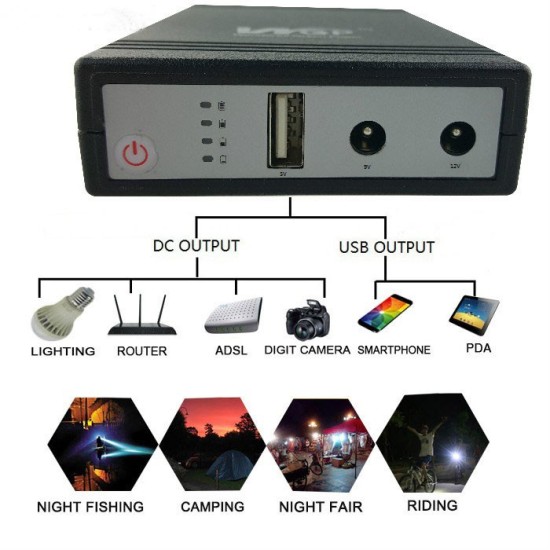 Picture of Mini UPS DC UPS for Router 8800mAh # 5/9/12V (Router, Onu, CC Camera, Etc) Update version
