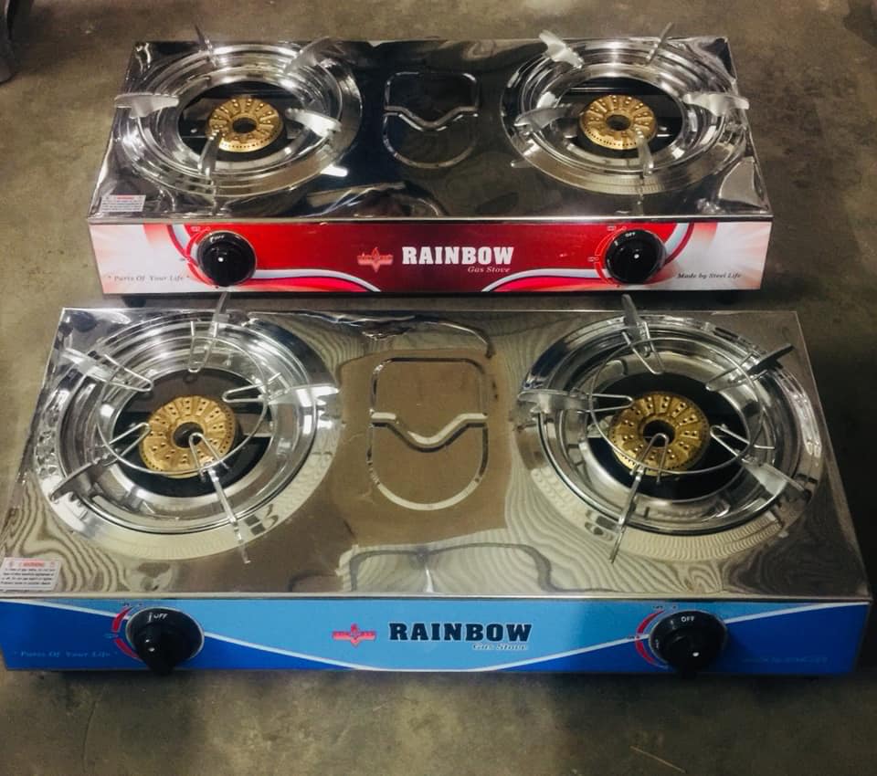 Picture of Rainbow Double Burner Stainless Steel Gas Stove