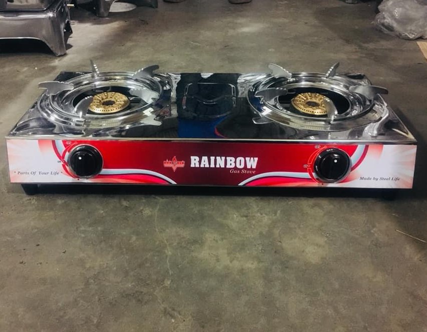 Picture of Rainbow Double Burner Stainless Steel Gas Stove