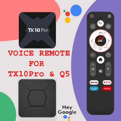 Picture of TX 10pro, Q5 Bluetooth Voice Remote, Voice Control Remote for TX 10pro, Q5 Android TV - Television Box. Imported From China
