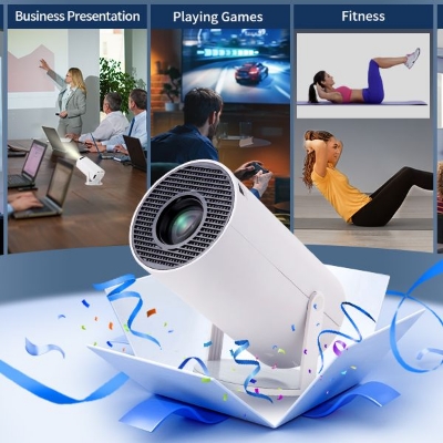 Picture of HY300PRO Android Smart Projector  4K Home Theatre WiFi Bluetooth portable Projector Price in Bangleadesh