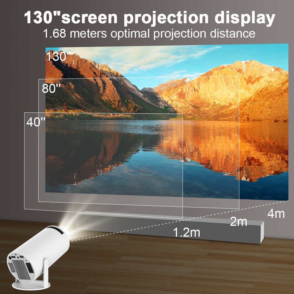 Picture of HY300PRO Android Smart Projector  4K Home Theatre WiFi Bluetooth portable Projector Price in Bangleadesh