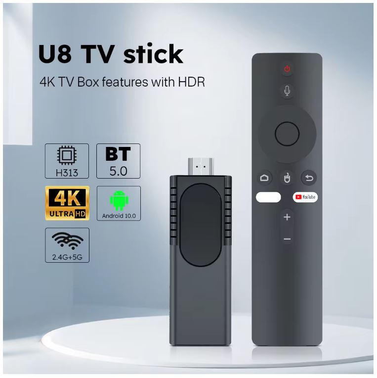 Picture of 2025 Newest U8 TV - Television Stick Allwinner H313 TV - Television Stick Android 10 BT5.0 ATV - Television OS Mini Stick Media Player fire sticker
