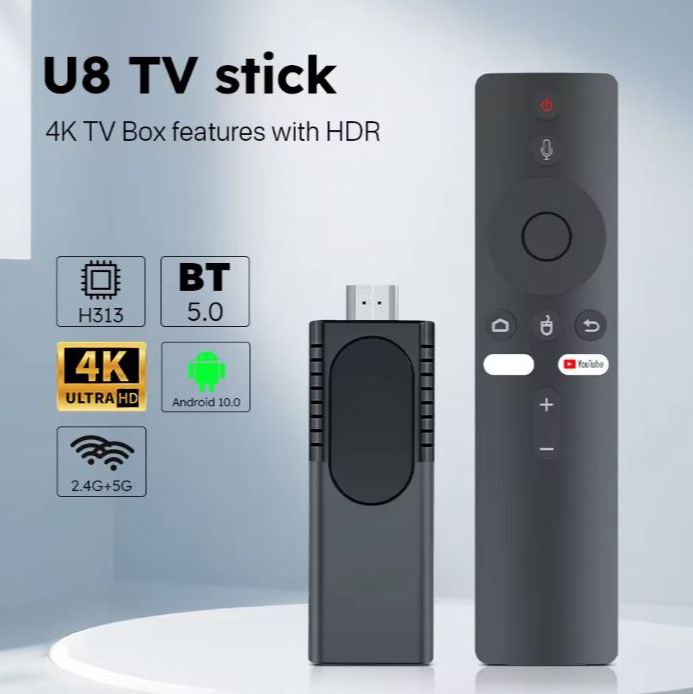 Picture of U8 TV - Television Stick 2.4G 5G Dual WIFI USB Smart Fire Lite Alexa Voice Remote TV - Television Stick 4k Android TV - Television Stick