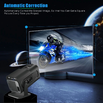 Picture of HY320 Portable Auto Keystone Projector,FHD 1080P Smart Projector Support 10000 Lumens with WiFi 6, BT 5.0, 180 Degree Rotation, Built-in Android 11.0