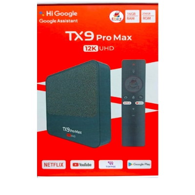 Picture of TX9 Pro Max 12K UHD 2G+5G 16GB RAM 256GB Rom Voice Control Bluetooth Remote Free Dish Channel