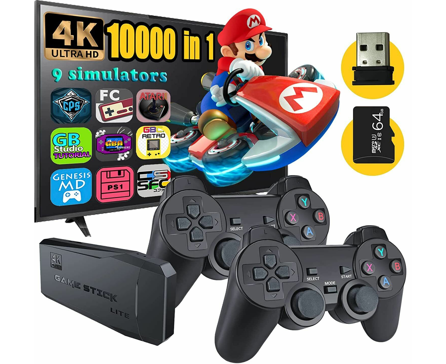 Picture of M8 Wireless TV - Television Game Stick Gamebox Retro Game console 10000 Games