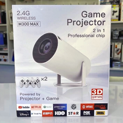 Picture of M300 Max Game Projector, 2.4g Wireless M300 Max Game, 20,000+ Retro Games, Smart HD Projector with WiFi and Bluetooth, 4K Mini Game Video Projector