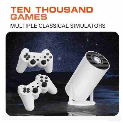 Picture of M300 Max Game Projector, 2.4g Wireless M300 Max Game, 20,000+ Retro Games, Smart HD Projector with WiFi and Bluetooth, 4K Mini Game Video Projector