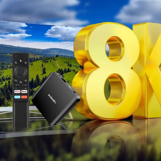 Picture of TV98 ATV Plus Smart TV Box Android 14 Allwinner H313 2.4G /5G Dual WiFi BT 8K HD Media Player Set Top Box