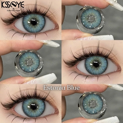 Picture of New Estonia Blue Color Contact Lens With Regular Kit Box For Men and Women. 1 Pair Ksseye Color Contact Lens For Eye Makeup and Cosmetics.Estonia Series. #estonia
