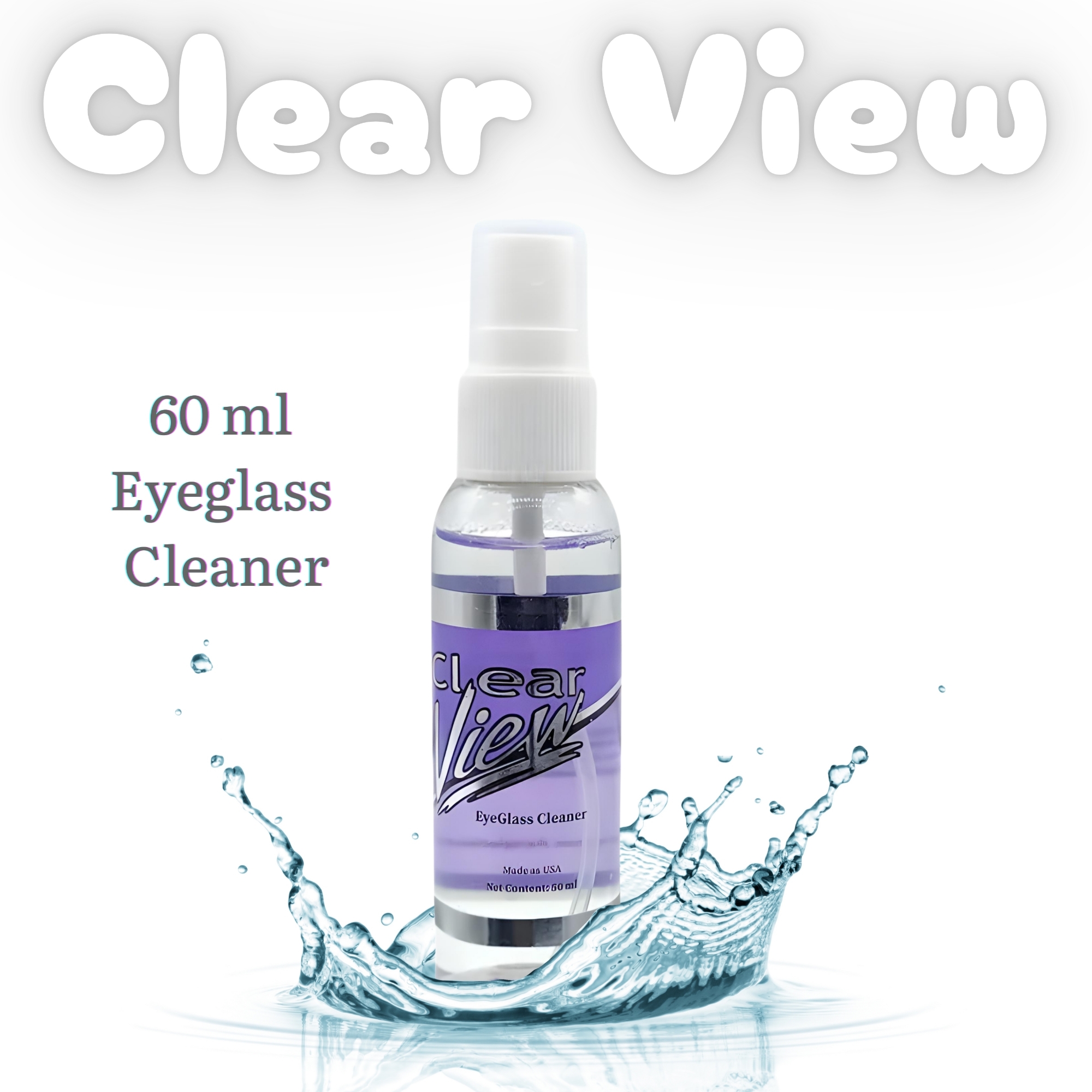 Picture of New Clear View Premium Anti-Streak Eyeglass/Sunglasses Lens Cleaner Spray with flavor sunglasses cleaning kit for Eyeglasses, Laptops, Smartphones, & Other Screens #clearview