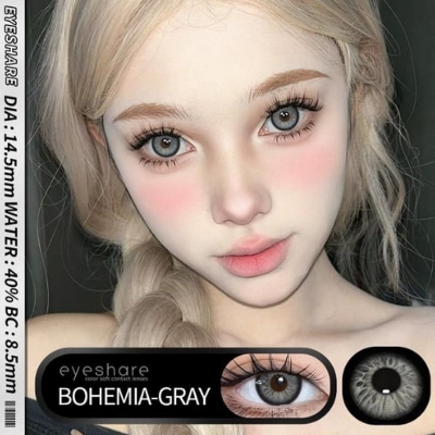 Picture of New Ksseye Bohemia Gray Color Contact Lens With Regular Kit Box For Men and Women. 1 Pair Ksseye Color Contact Lens For Eye Makeup and Cosmetics.Ksseye Bohemia Series. #bohemia