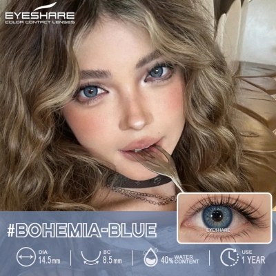 Picture of New Ksseye Bohemia Blue Color Contact Lens With Regular Kit Box For Men and Women. 1 Pair Ksseye Color Contact Lens For Eye Makeup and Cosmetics.Ksseye Bohemia Series. #bohemia