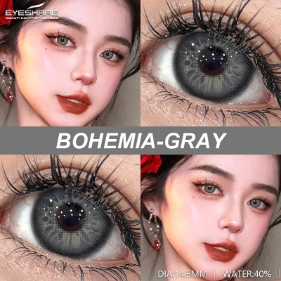 Picture of New Ksseye Bohemia Gray Color Contact Lens With Regular Kit Box For Men and Women. 1 Pair Ksseye Color Contact Lens For Eye Makeup and Cosmetics.Ksseye Bohemia Series. #bohemia