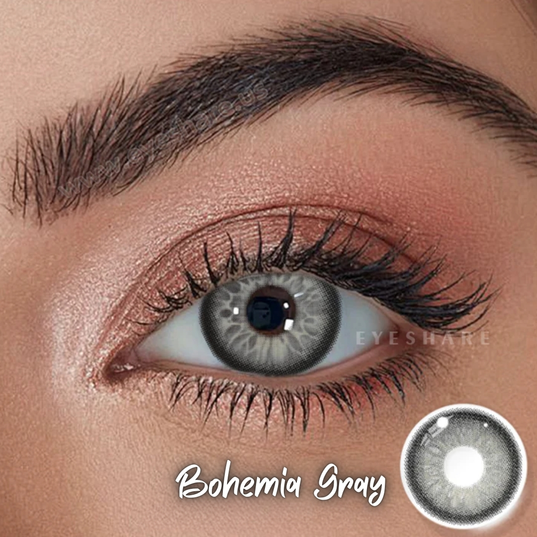 Picture of New Ksseye Bohemia Gray Color Contact Lens With Regular Kit Box For Men and Women. 1 Pair Ksseye Color Contact Lens For Eye Makeup and Cosmetics.Ksseye Bohemia Series. #bohemia