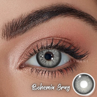 Picture of New Ksseye Bohemia Gray Color Contact Lens With Regular Kit Box For Men and Women. 1 Pair Ksseye Color Contact Lens For Eye Makeup and Cosmetics.Ksseye Bohemia Series. #bohemia