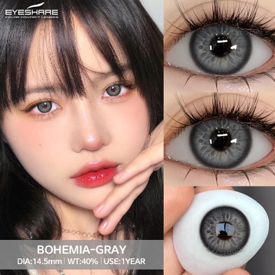 Picture of New Ksseye Bohemia Gray Color Contact Lens With Regular Kit Box For Men and Women. 1 Pair Ksseye Color Contact Lens For Eye Makeup and Cosmetics.Ksseye Bohemia Series. #bohemia