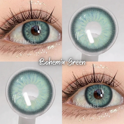 Picture of New Ksseye Bohemia Green Color Contact Lens With Regular Kit Box For Men and Women. 1 Pair Ksseye Color Contact Lens For Eye Makeup and Cosmetics.Ksseye Bohemia Series. #bohemia
