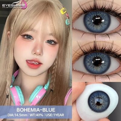 Picture of New Ksseye Bohemia Blue Color Contact Lens With Regular Kit Box For Men and Women. 1 Pair Ksseye Color Contact Lens For Eye Makeup and Cosmetics.Ksseye Bohemia Series. #bohemia
