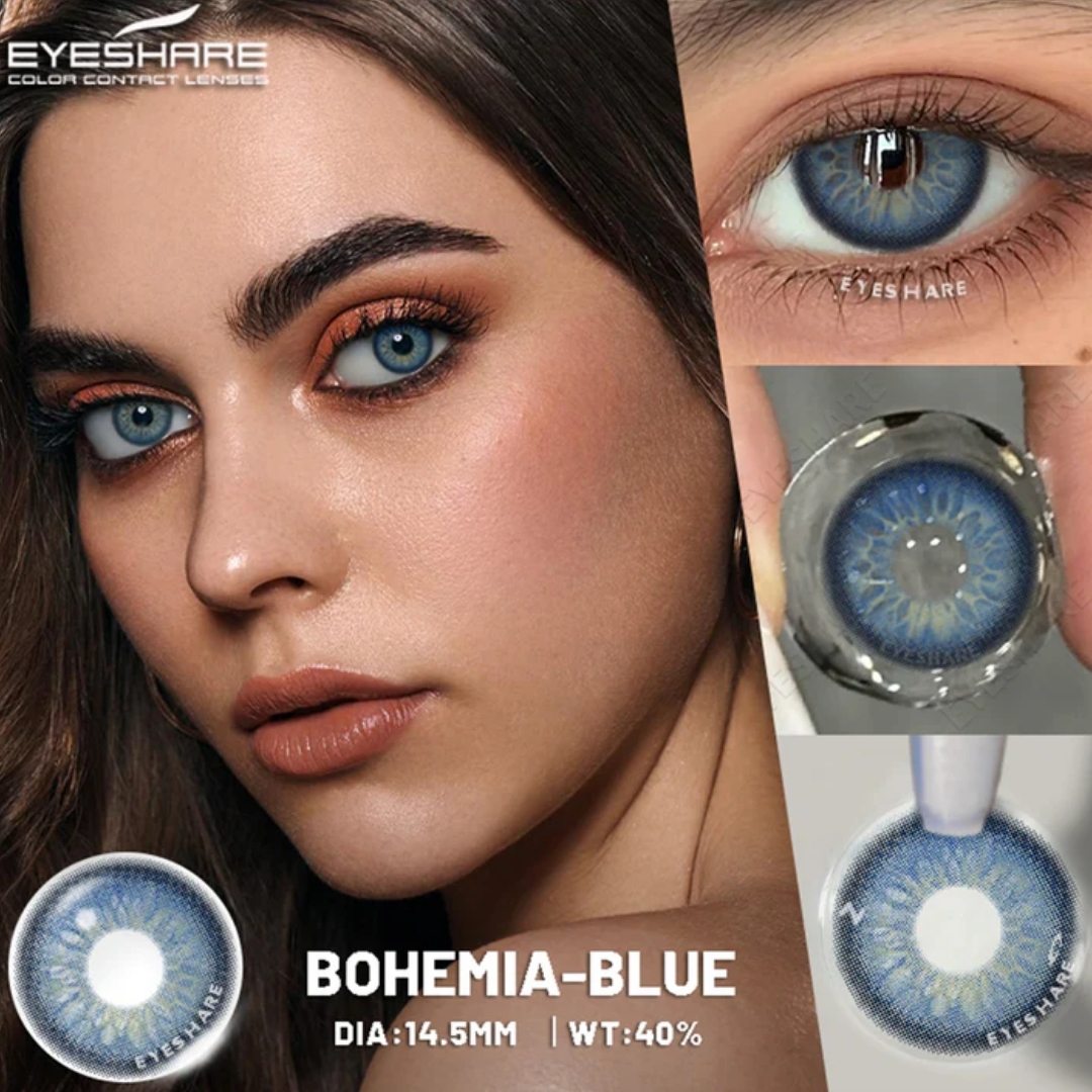 Picture of New Ksseye Bohemia Blue Color Contact Lens With Regular Kit Box For Men and Women. 1 Pair Ksseye Color Contact Lens For Eye Makeup and Cosmetics.Ksseye Bohemia Series. #bohemia