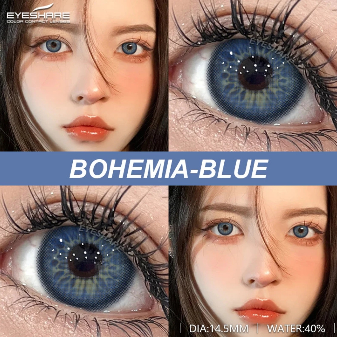 Picture of New Ksseye Bohemia Blue Color Contact Lens With Regular Kit Box For Men and Women. 1 Pair Ksseye Color Contact Lens For Eye Makeup and Cosmetics.Ksseye Bohemia Series. #bohemia