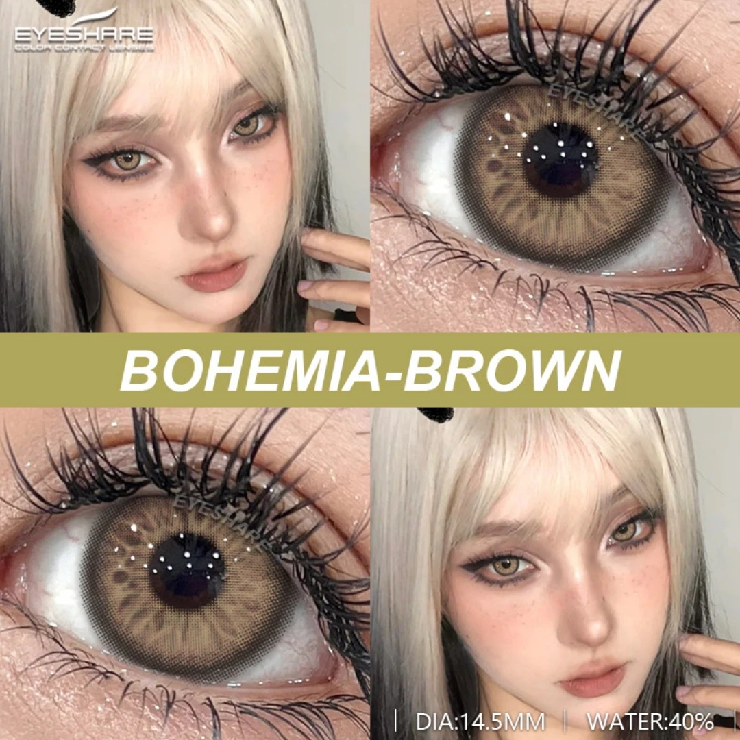 Picture of New Ksseye Bohemia Brown Color Contact Lens With Regular Kit Box For Men and Women. 1 Pair Ksseye Color Contact Lens For Eye Makeup and Cosmetics.Ksseye Bohemia Series. #bohemia