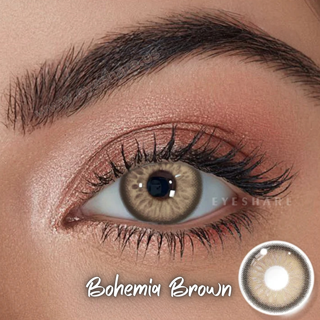 Picture of New Ksseye Bohemia Brown Color Contact Lens With Regular Kit Box For Men and Women. 1 Pair Ksseye Color Contact Lens For Eye Makeup and Cosmetics.Ksseye Bohemia Series. #bohemia