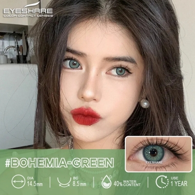 Picture of New Ksseye Bohemia Green Color Contact Lens With Regular Kit Box For Men and Women. 1 Pair Ksseye Color Contact Lens For Eye Makeup and Cosmetics.Ksseye Bohemia Series. #bohemia