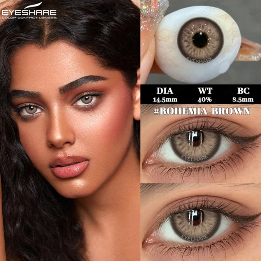 Picture of New Ksseye Bohemia Brown Color Contact Lens With Regular Kit Box For Men and Women. 1 Pair Ksseye Color Contact Lens For Eye Makeup and Cosmetics.Ksseye Bohemia Series. #bohemia