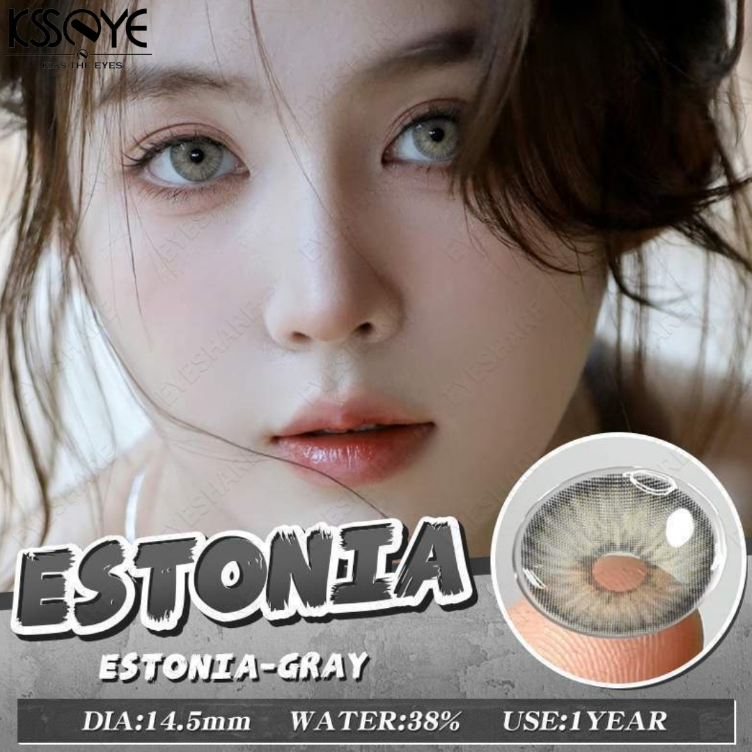Picture of New Eyeshare Estonia Gray Color Contact Lens With Regular Kit Box For Men and Women. 1 Pair Ksseye Color Contact Lens For Eye Makeup and Cosmetics.Estonia Series. #estonia