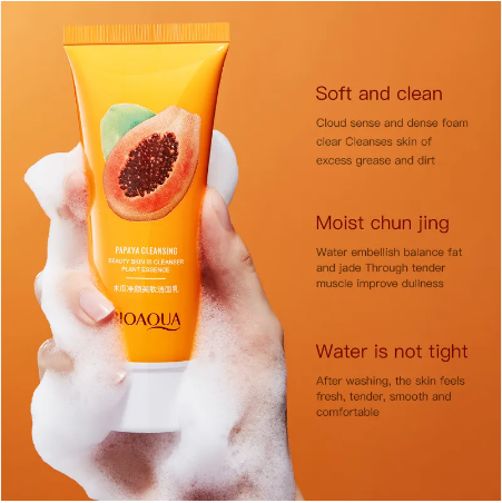 Picture of Papaya moisturizing shrink pore face wash foam facial cleanser for women and girl